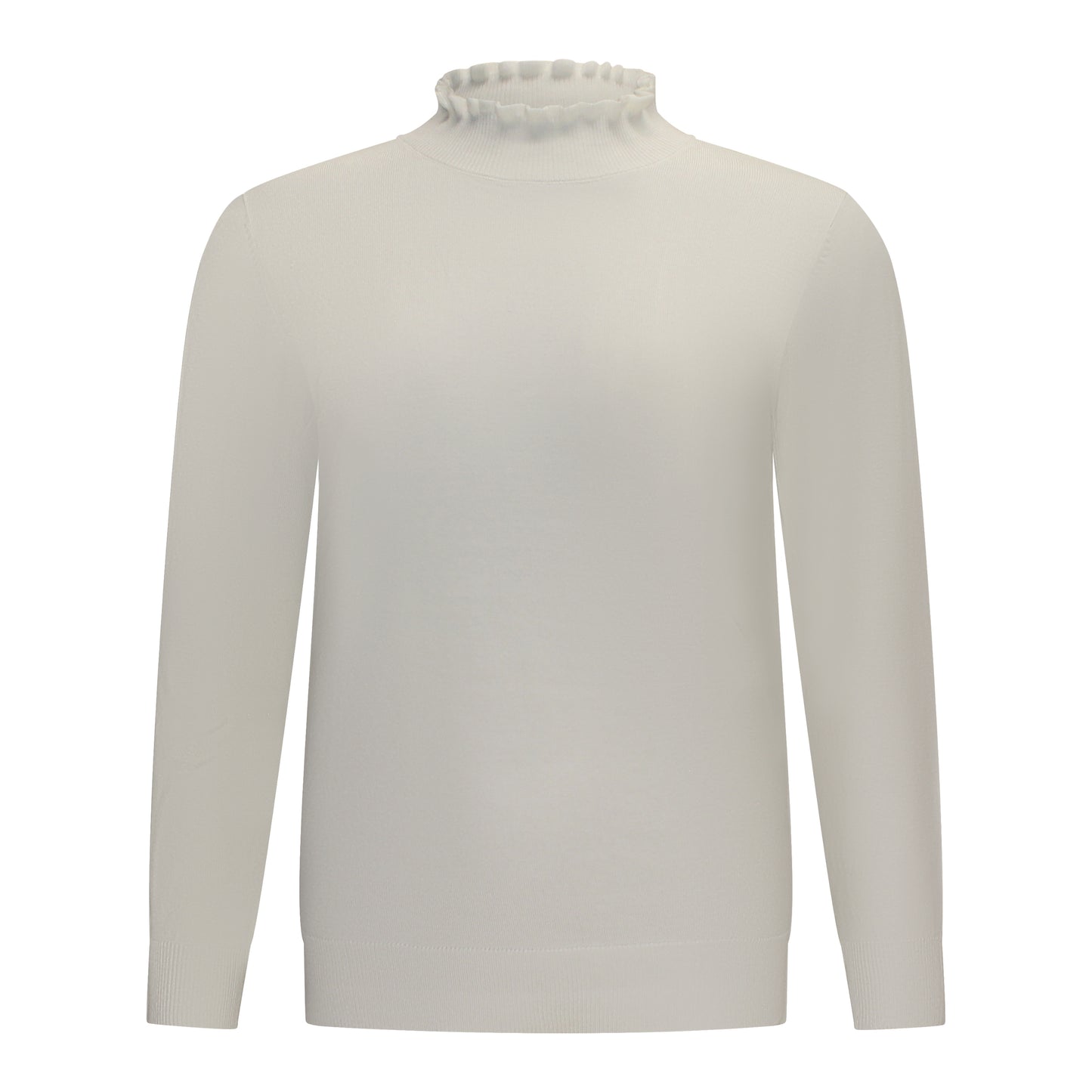 Voorzijde van Bon Tricot Turtle Malou in het Off White met turtle nek.