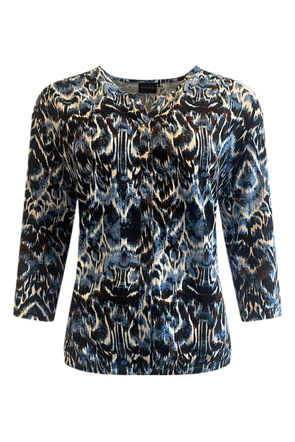 Brandtex Blouson Blauw 3/4 Mouw