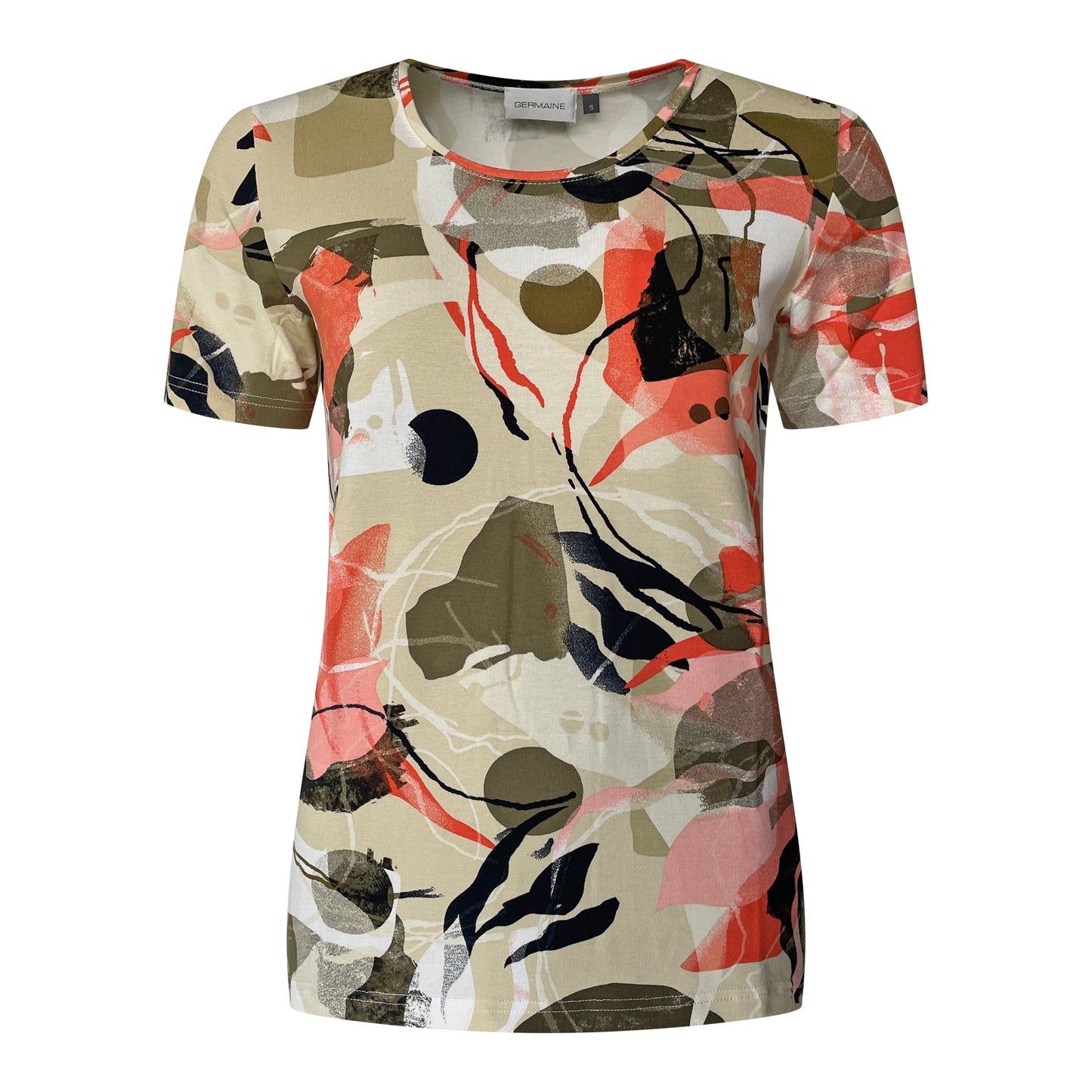 Germaine t-shirt Juna Voorkant Beige