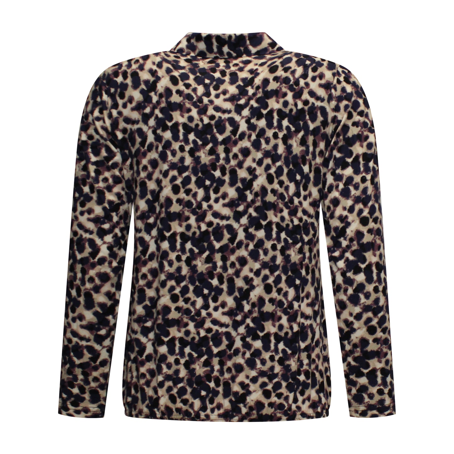 Achterzijde van Lady Style Blouson Annelies met lange mouwen en elastische onderkant in paarse kleur.