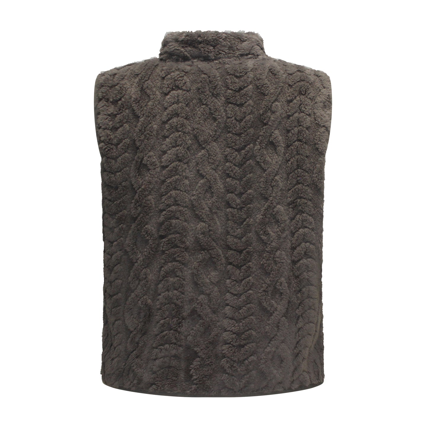 M.X.O Bodywarmer Maud achterzijde grijs – Achterzijde van M.X.O Bodywarmer Maud in grijs met licht gewatteerde stof.