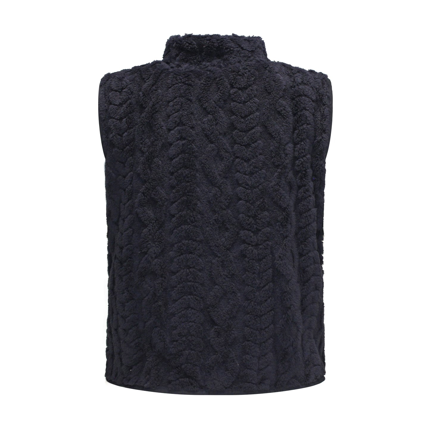 M.X.O Bodywarmer Maud achterzijde marineblauw – Achterzijde van M.X.O Bodywarmer Maud in marineblauw met licht gewatteerde stof.
