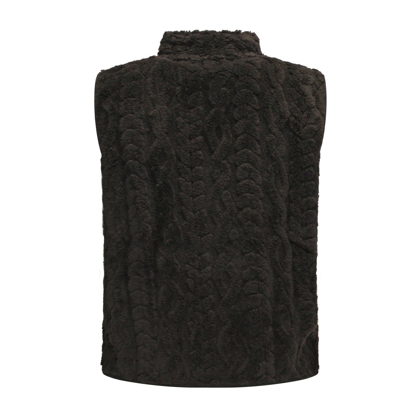 M.X.O Bodywarmer Maud achterzijde zwart – Achterzijde van M.X.O Bodywarmer Maud in zwart met licht gewatteerde stof.