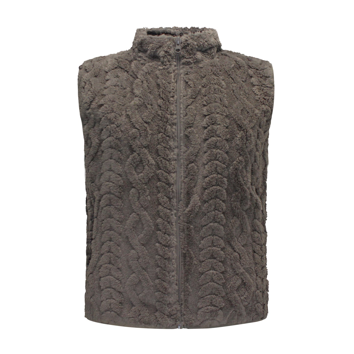 M.X.O Bodywarmer Maud voorzijde grijs – Voorzijde van M.X.O Bodywarmer Maud met rits en steekzakken in grijs.