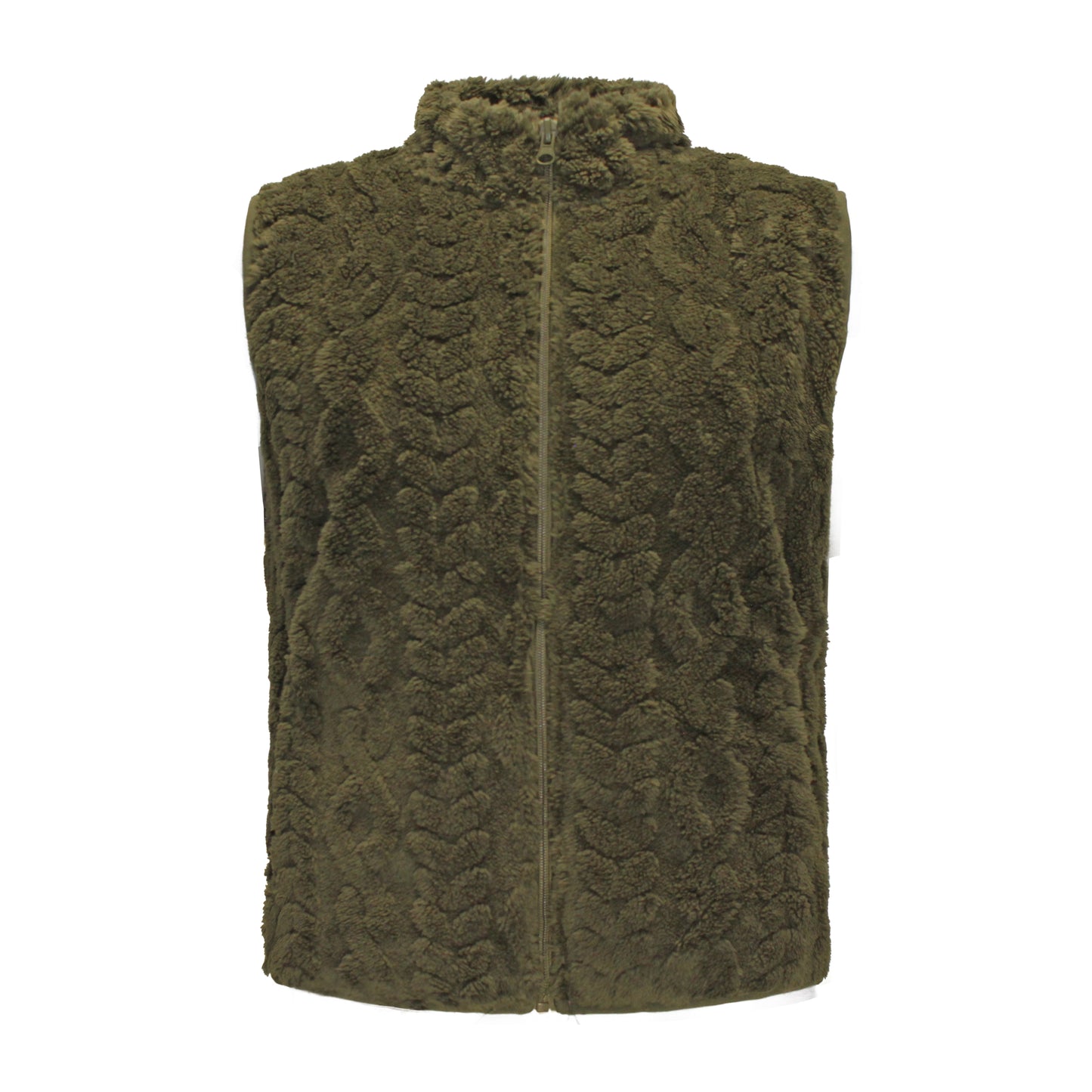 M.X.O Bodywarmer Maud voorzijde groen – Voorzijde van M.X.O Bodywarmer Maud met rits en steekzakken in groen.