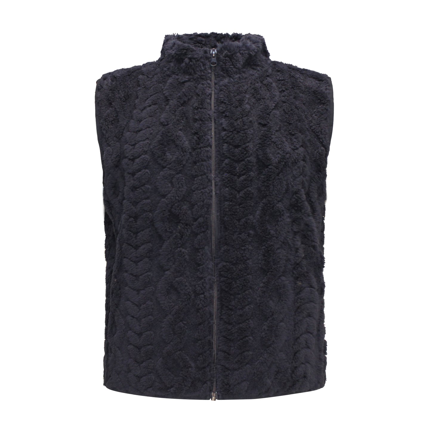 M.X.O Bodywarmer Maud voorzijde marineblauw – Voorzijde van M.X.O Bodywarmer Maud met rits en steekzakken in marineblauw.