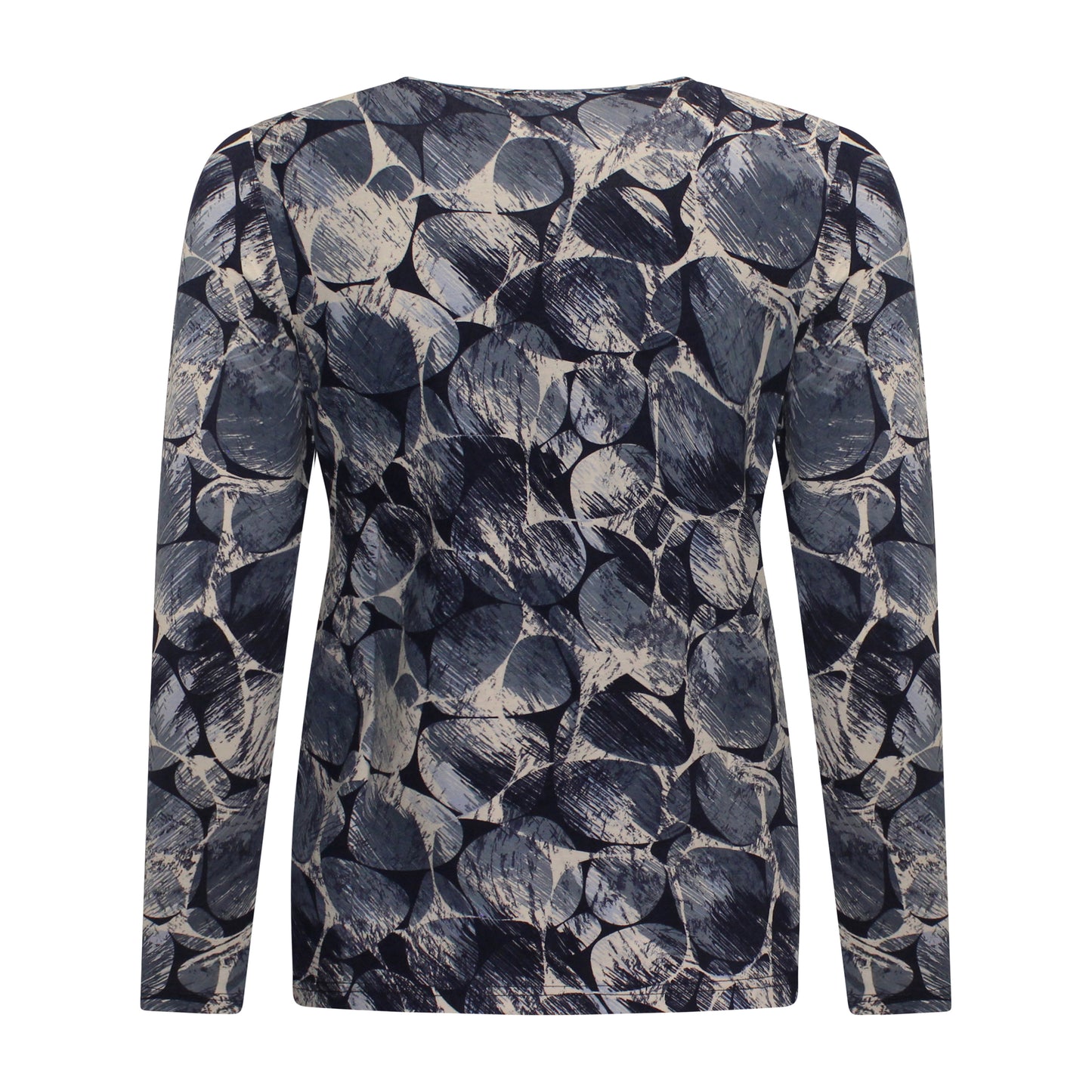 Achterzijde van Marinello T-shirt Mare met rechte rug en soepele stof in het blauw.