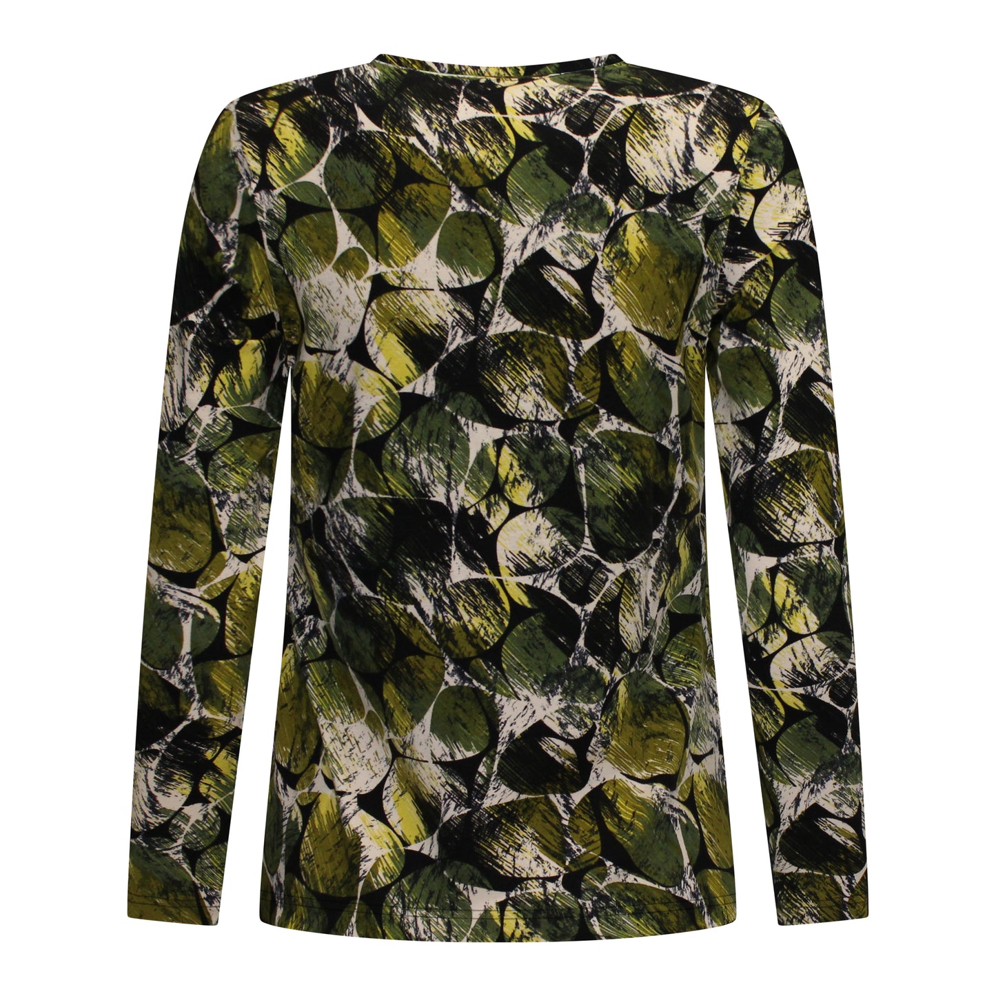 Achterzijde van Marinello T-shirt Mare met rechte rug en soepele stof in het groen.