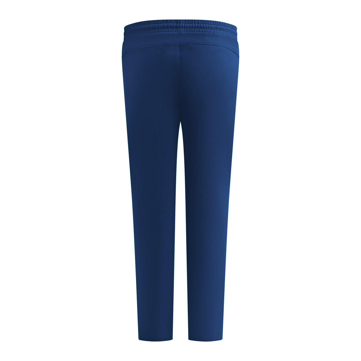 Achterzijde van Sensia Pantalon Peggy in marine, korte lengte, winterkwaliteit, met elastische band en zakken.
