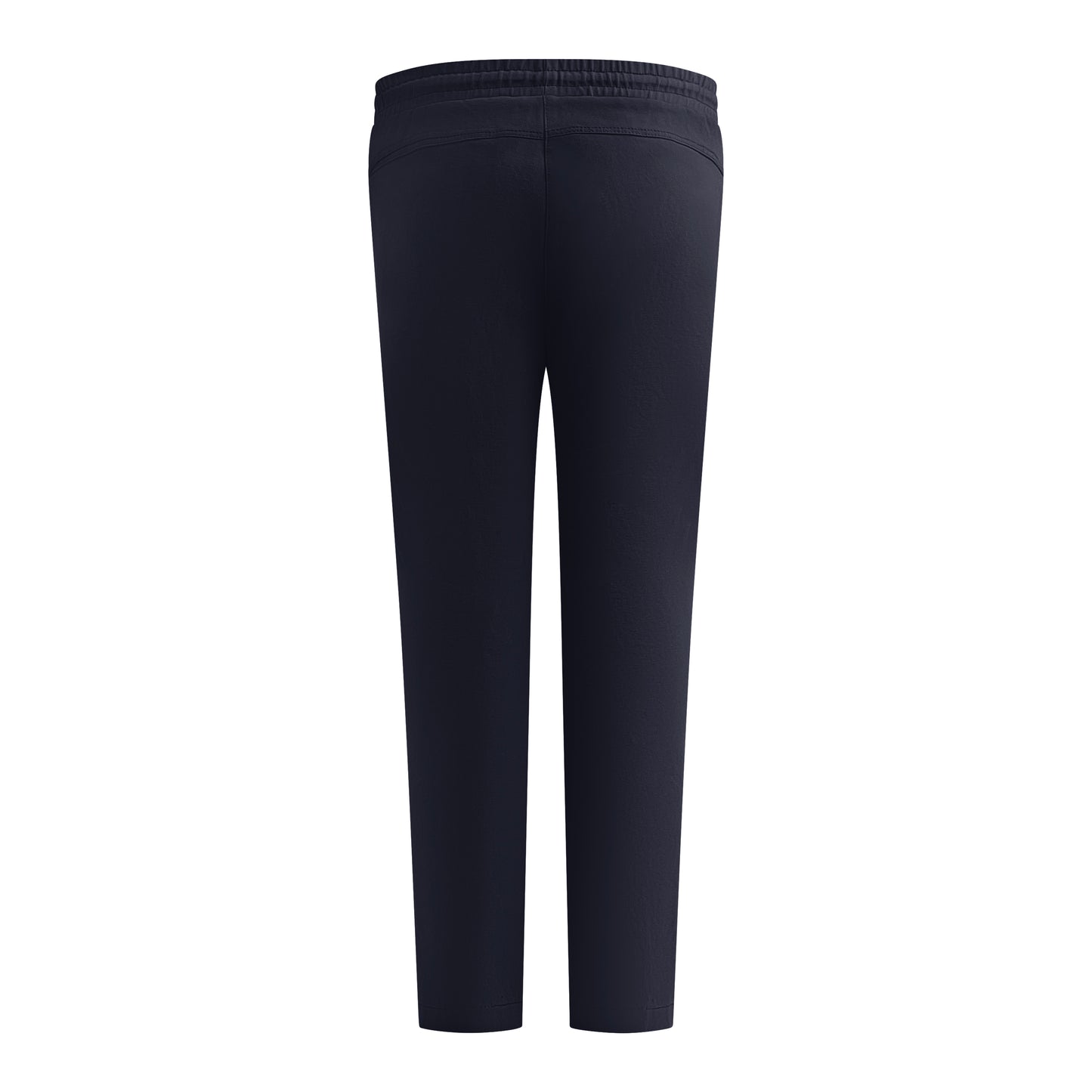 Achterzijde van Sensia Pantalon Peggy in zwart, korte lengte, winterkwaliteit, met elastische band en zakken.