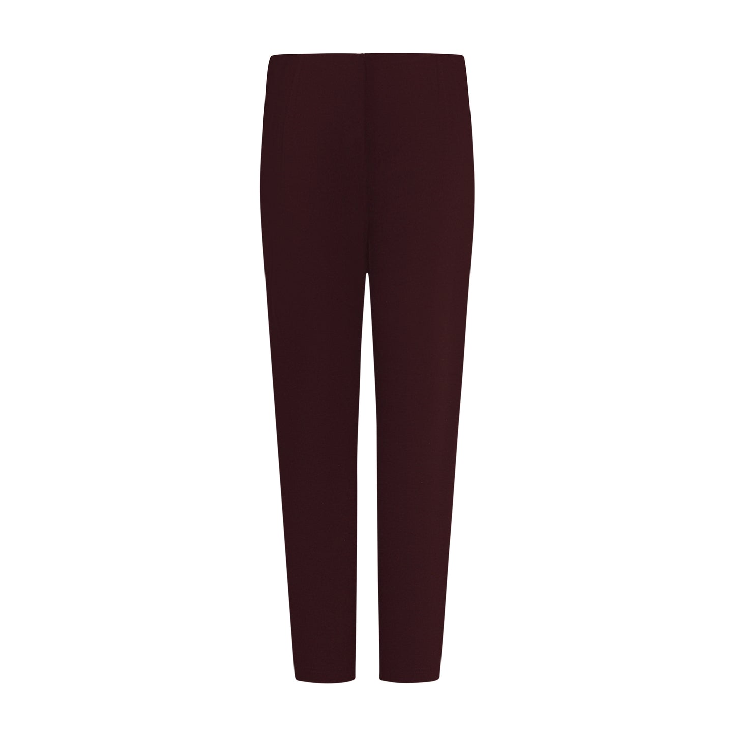 Achterzijde van Sensia Pantalon Penny in bordeaux rood, korte lengte met comfortabele pasvorm.