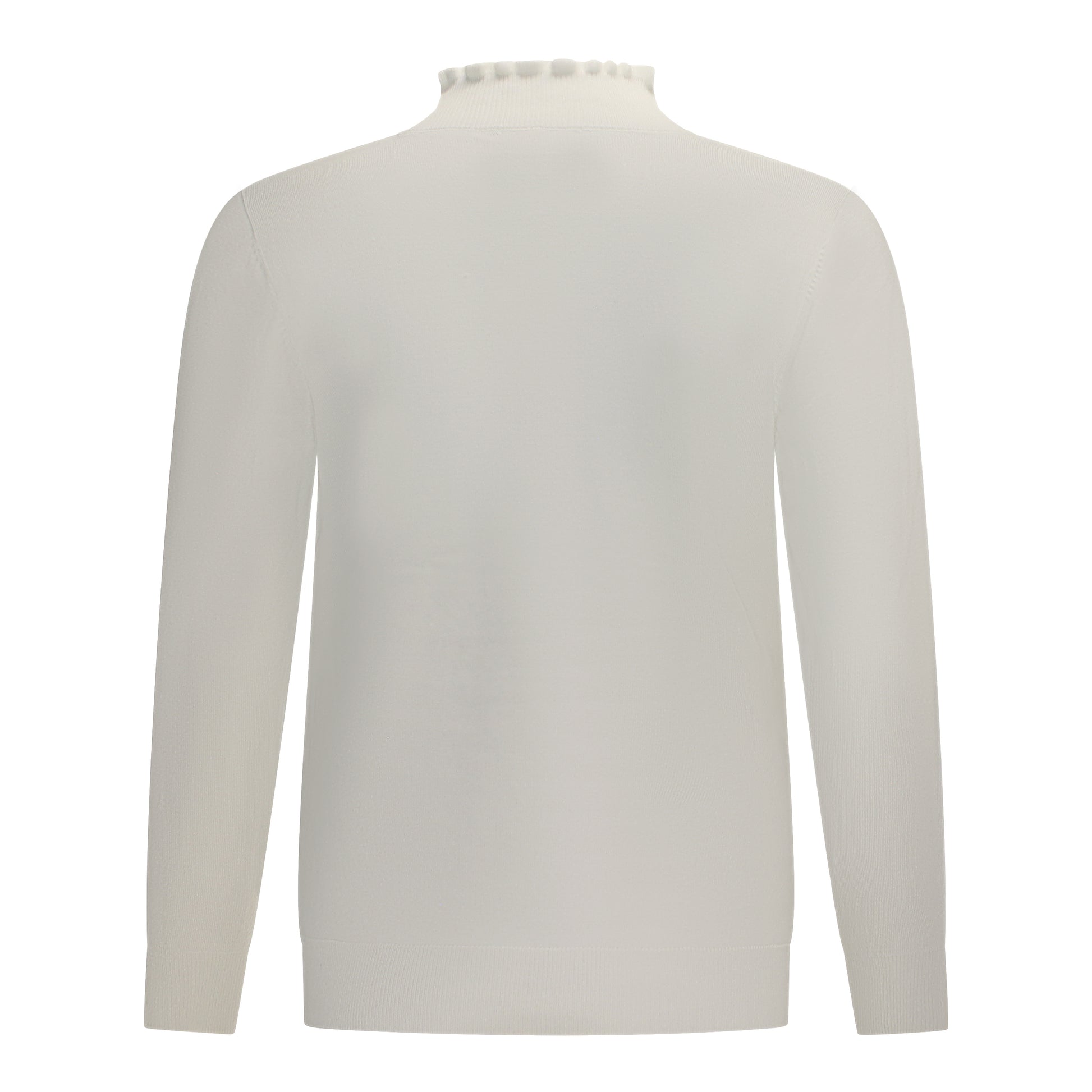Achterzijde van Bon Tricot Turtle Malou in het Off White met turtle nek.