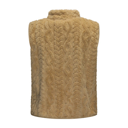 M.X.O Bodywarmer Maud achterzijde beige – Achterzijde van M.X.O Bodywarmer Maud in beige met licht gewatteerde stof.