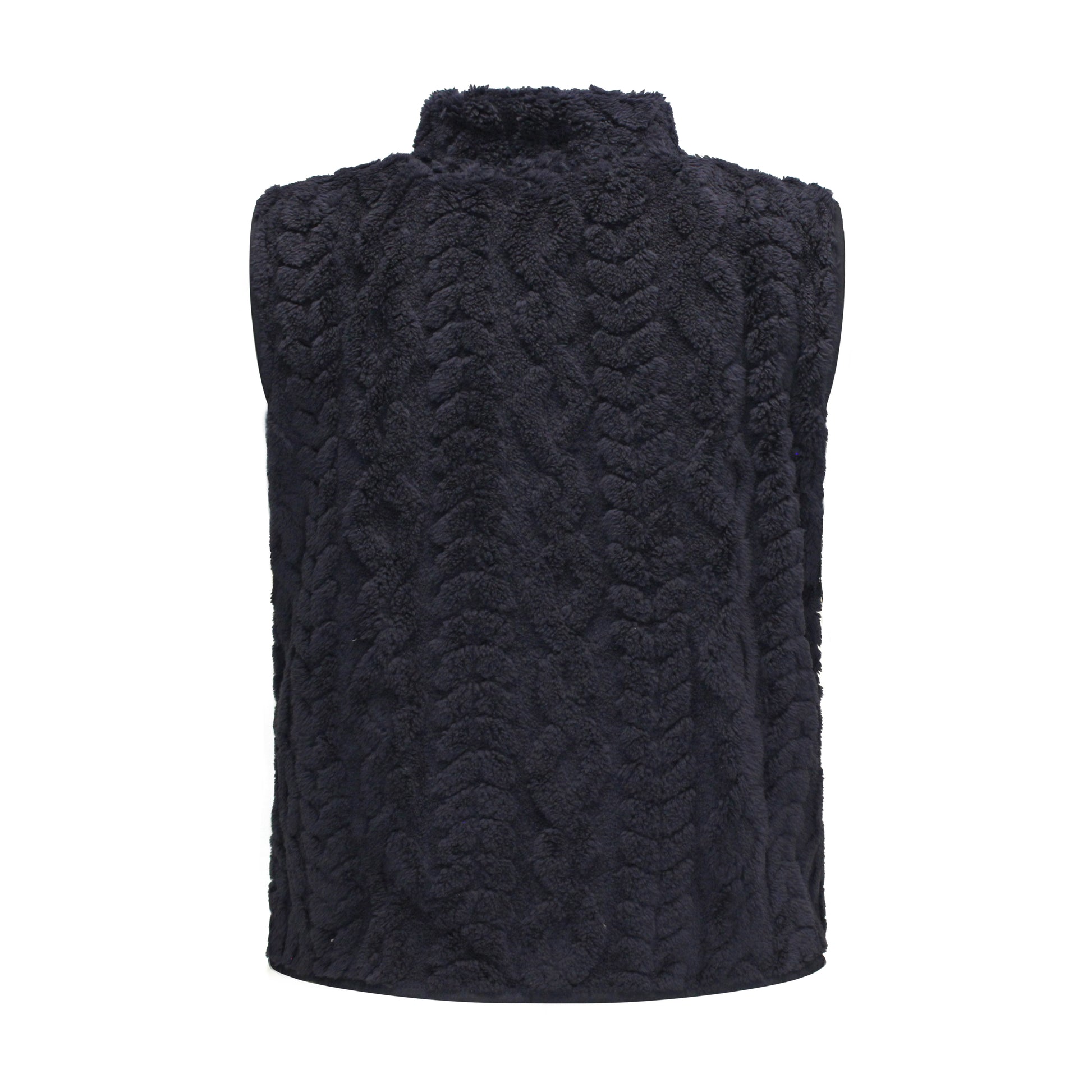 M.X.O Bodywarmer Maud achterzijde marineblauw – Achterzijde van M.X.O Bodywarmer Maud in marineblauw met licht gewatteerde stof.