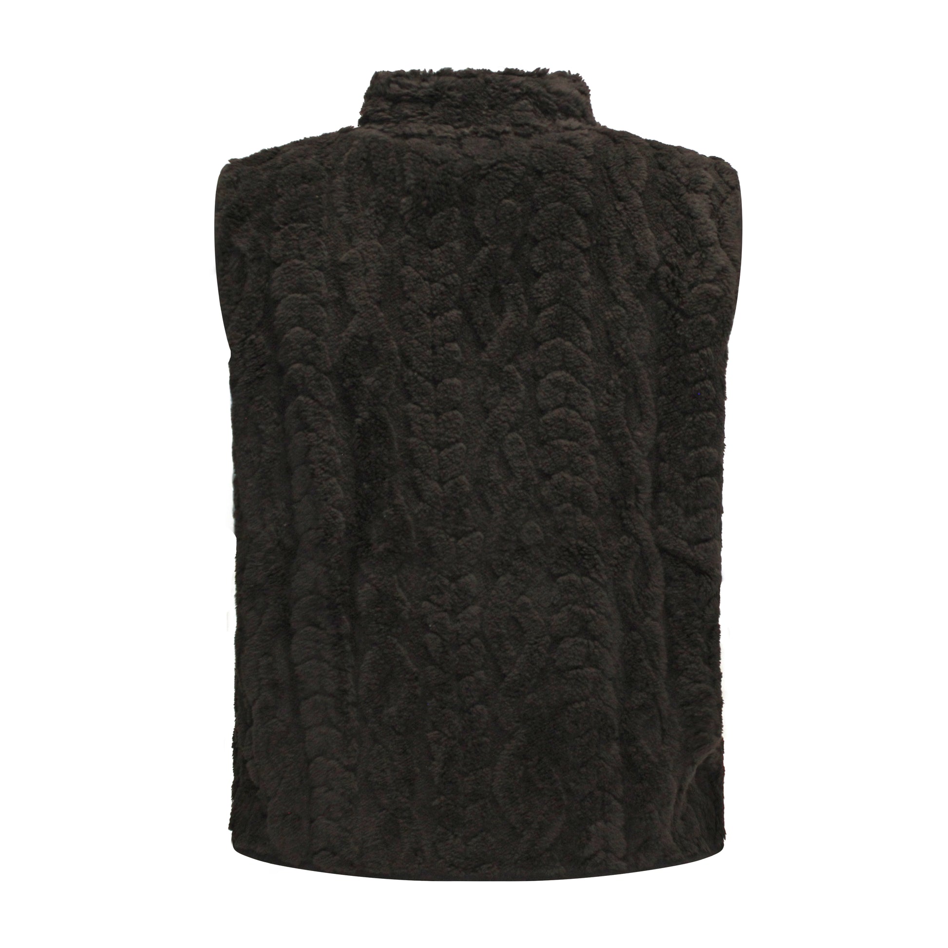 M.X.O Bodywarmer Maud achterzijde zwart – Achterzijde van M.X.O Bodywarmer Maud in zwart met licht gewatteerde stof.