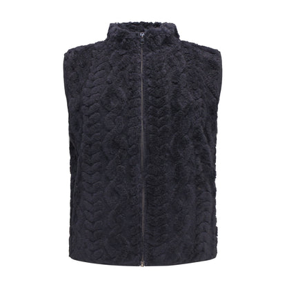 M.X.O Bodywarmer Maud voorzijde marineblauw – Voorzijde van M.X.O Bodywarmer Maud met rits en steekzakken in marineblauw.