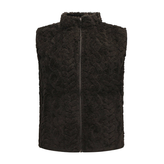 M.X.O Bodywarmer Maud voorzijde zwart – Voorzijde van M.X.O Bodywarmer Maud met rits en steekzakken in zwart.