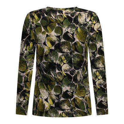 Achterzijde van Marinello T-shirt Mare met rechte rug en soepele stof in het groen.