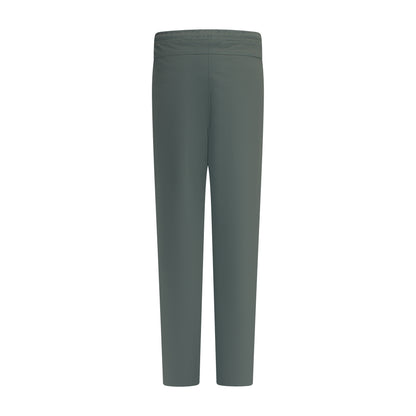 Achterzijde van Sensia Pantalon Peggy in groen, korte lengte, winterkwaliteit, met elastische band en zakken.