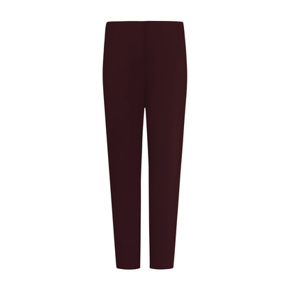 Achterzijde van Sensia Pantalon Penny in bordeaux rood, korte lengte met comfortabele pasvorm.