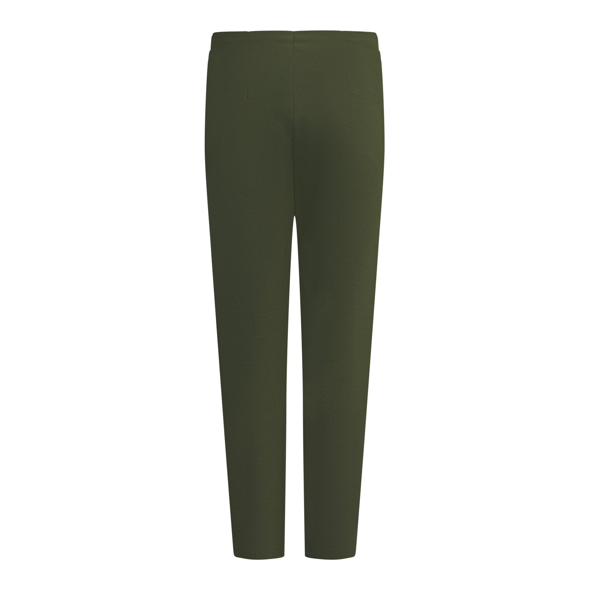 Achterzijde van Sensia Pantalon Penny in donkergroen, korte lengte met comfortabele pasvorm.