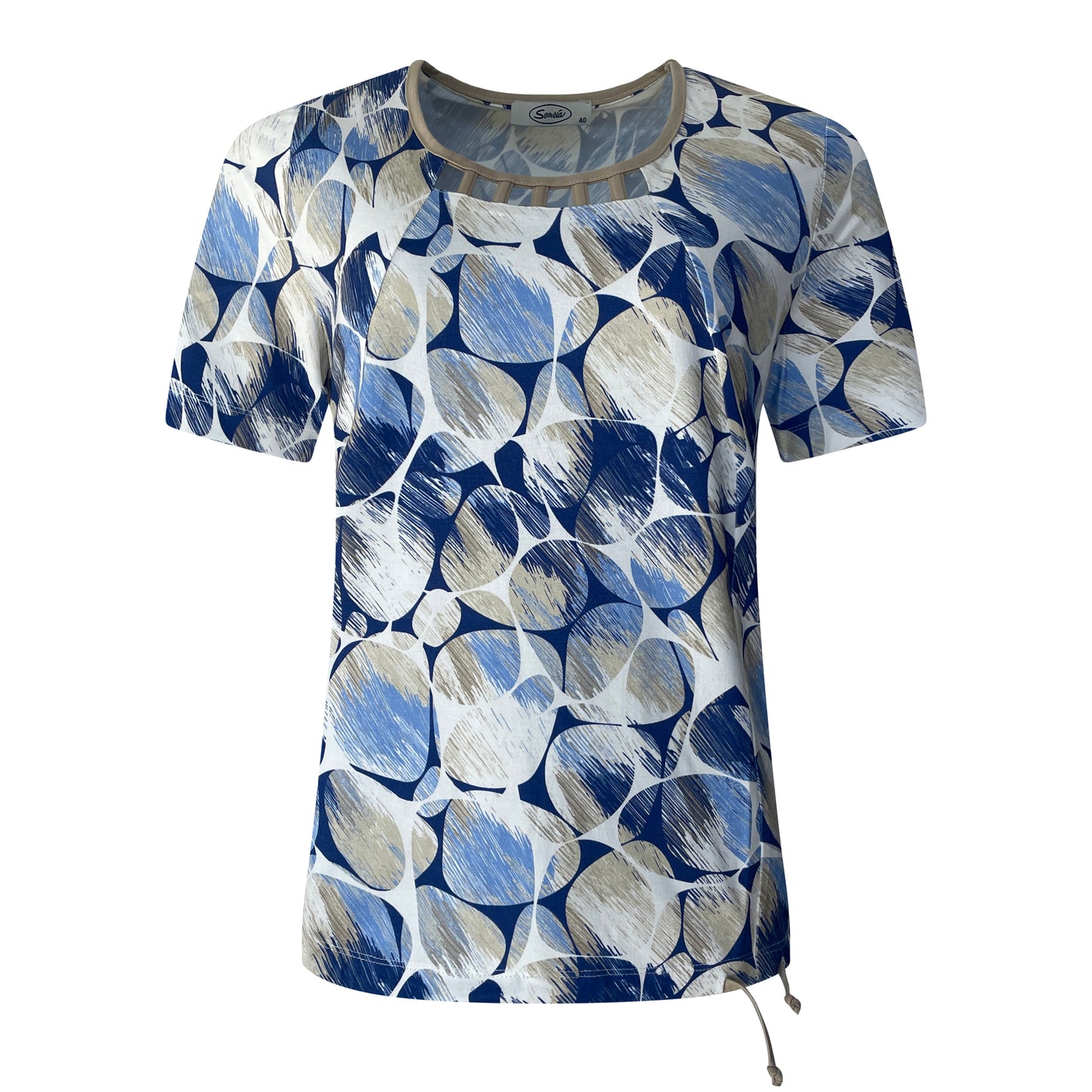 Sensia t-shirt Olivia Voorkant Blauw