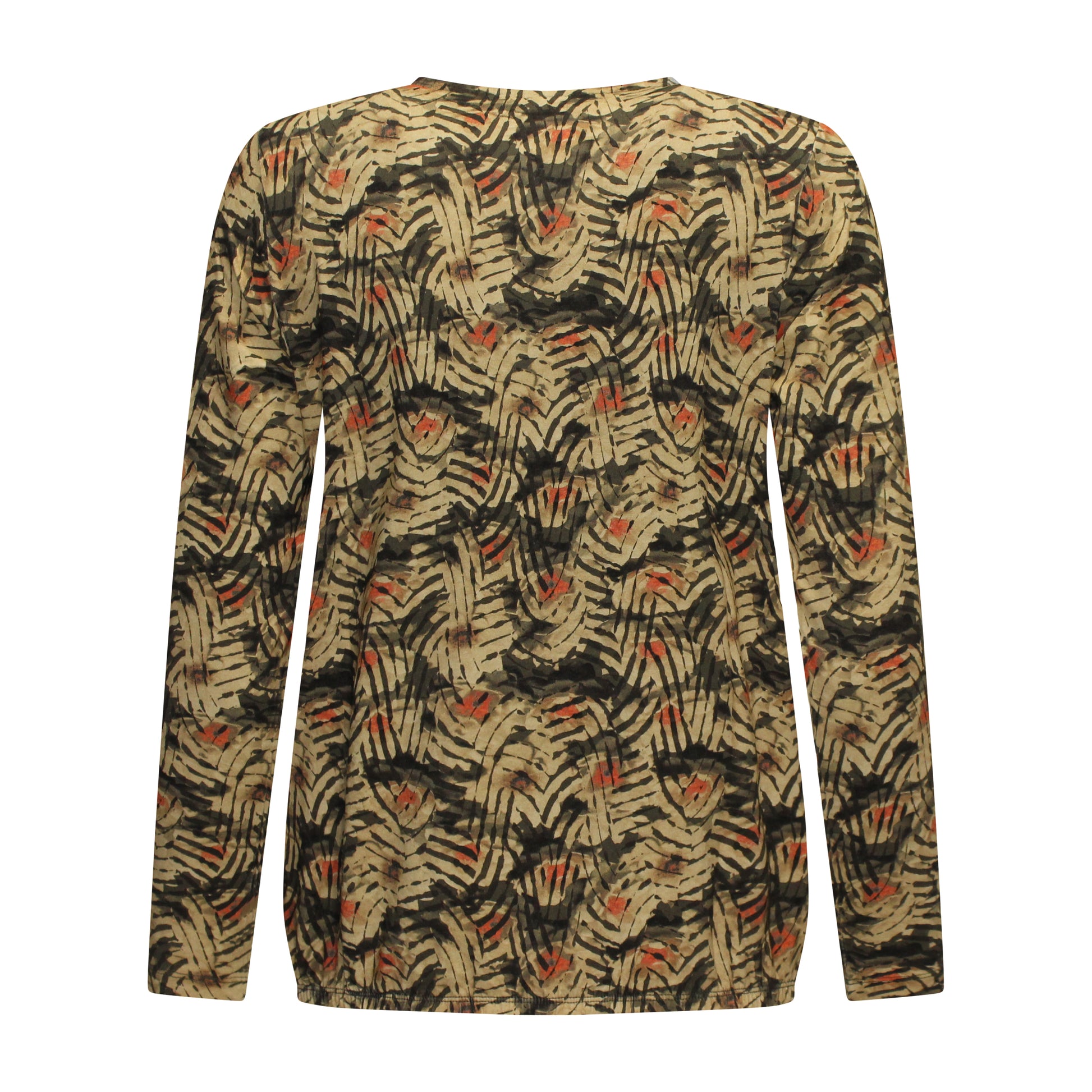 Achterzijde van Signature Blouson Tamara met lange mouwen en elastische onderkant.