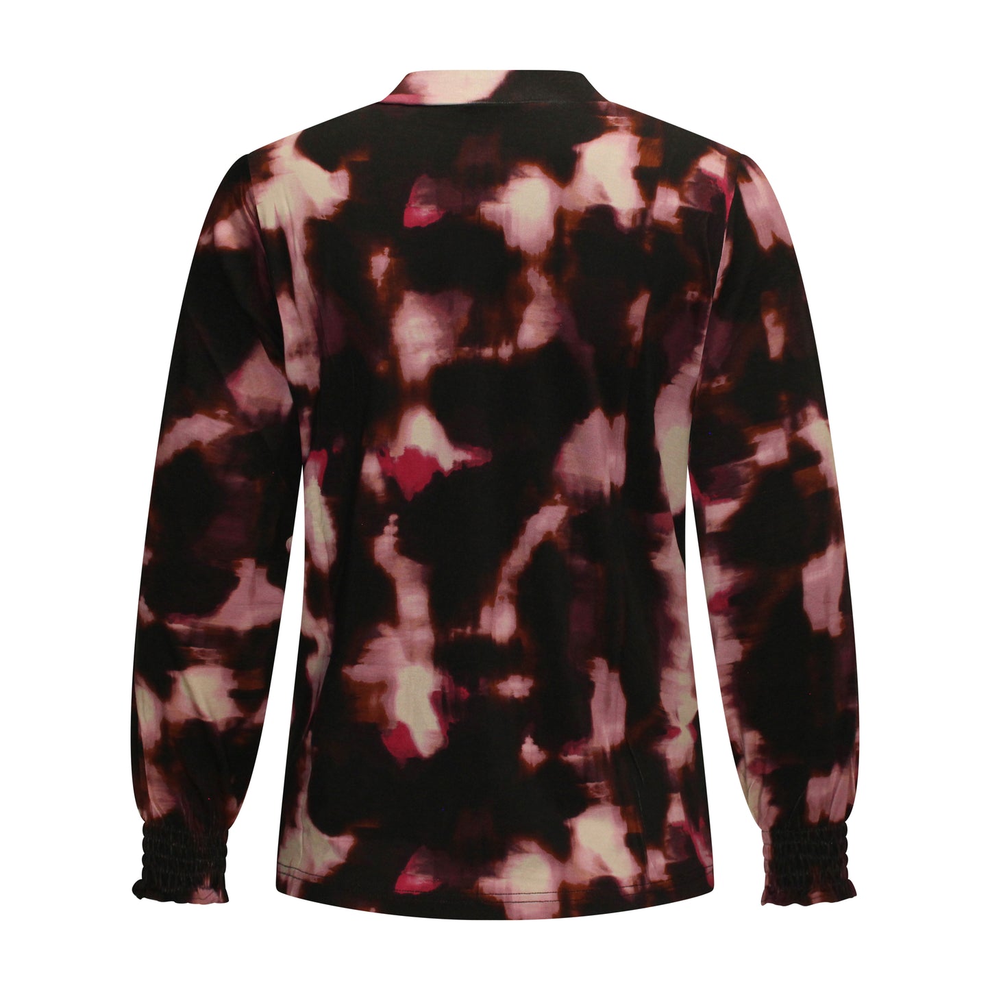 Achterzijde van Signature T-shirt Celeste in rood met patroon.