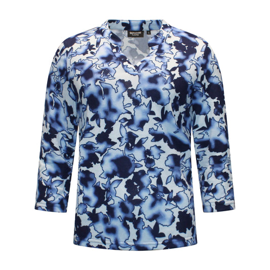 Signature t-shirt Linda Voorzijde Blauw