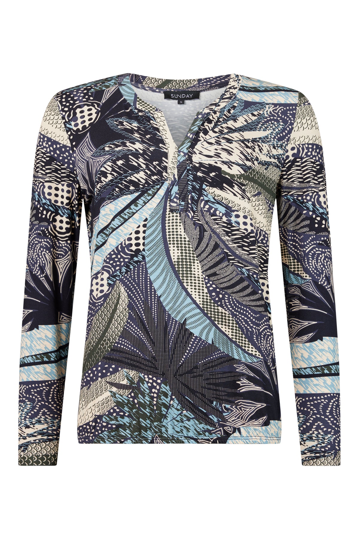 Sunday Blouson Blauw Lange Mouwen