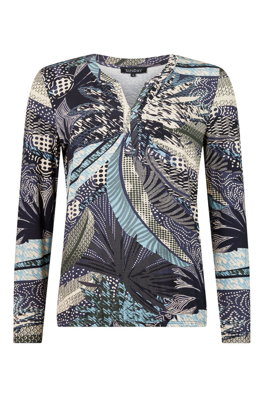 Sunday Blouson Blauw Lange Mouwen