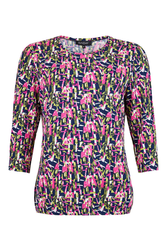 Sunday Blouson Fuchsia 3/4 Mouwen