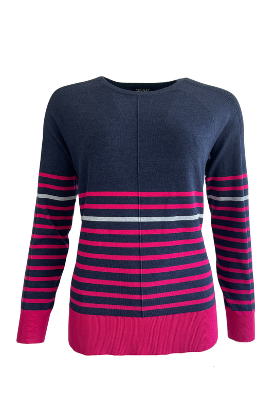 Sunday Pullover Fuchsia Lange Mouwen